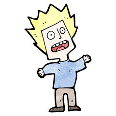 cartoon frightened man