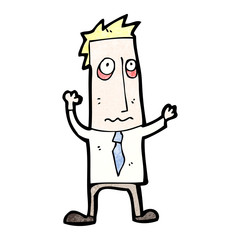 cartoon tired businessman