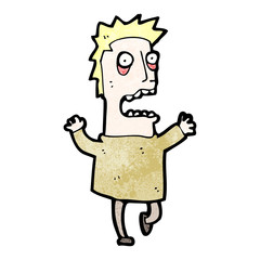 cartoon frightened man