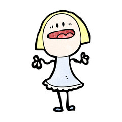 cartoon nervous woman