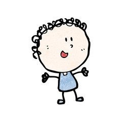 cartoon happy doodle woman