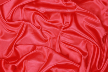 Red Silk cloth of wavy abstract background