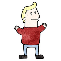 cartoon man raising arms