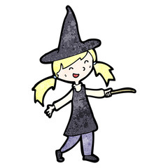 cartoon witch girl