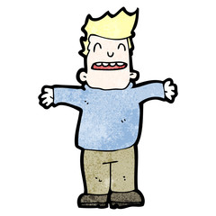 cartoon man with open arms