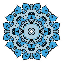 Soft blue vector mandala