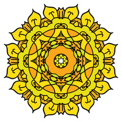 Yellow vector mandala