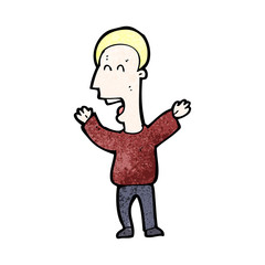 cartoon shouting blond man