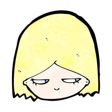 cartoon blond girl's face looking annoyed