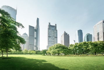 Obraz premium park in lujiazui financial center, Shanghai, China