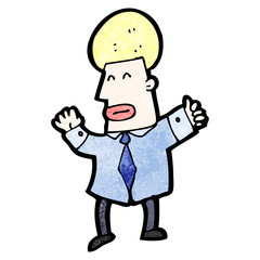 cartoon excited businessman