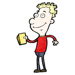 cartoon boy with tickets