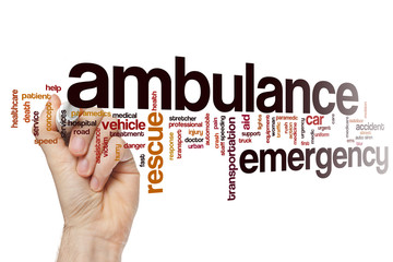 Ambulance word cloud concept