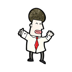 cartoon office guy with big hair