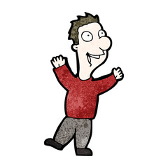 cartoon excited man