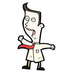 carton excited businessman