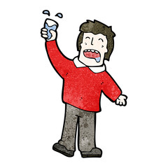 cartoon man raising a glass