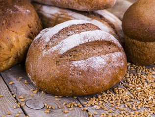 wheat on the wood background