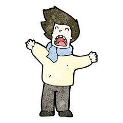 Obraz premium cartoon man calling out