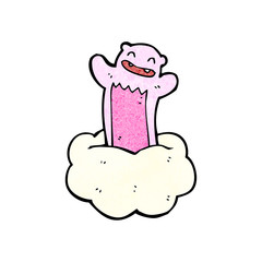 cartoon pink teddy on cloud