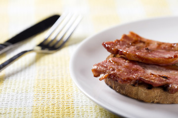 Toast with bacon