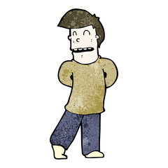 cartoon shy man