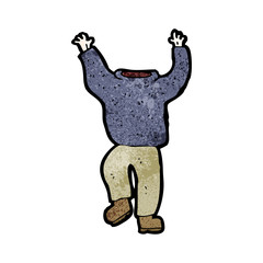 cartoon headless man