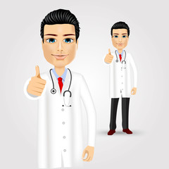 Fototapeta premium a friendly doctor giving thumbs up 
