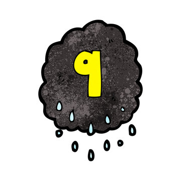 recommend clip art: cartoon raincloud with number nine