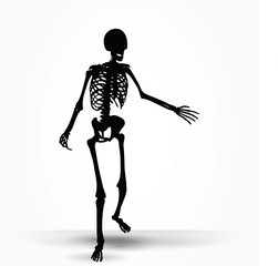 skeleton silhouette in pleading pose