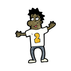 cartoon man in shirt with number two