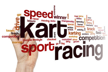 Kart racing word cloud - obrazy, fototapety, plakaty