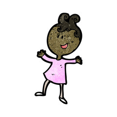 cartoon happy doodle woman