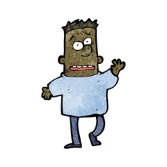 cartoon man waving goodbye