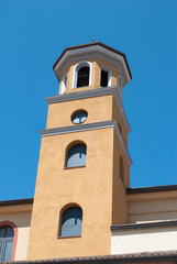 Fototapeta premium Bell tower church Romagnano al Monte village