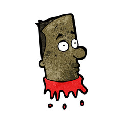 gross severed head cartoon