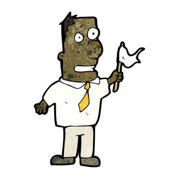 recommend clip art: cartoon man waving white flag