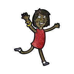 cartoon happy woman