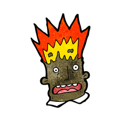 cartoon man with exploding head