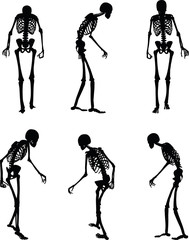 skeleton silhouette in old walk pose