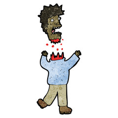 cartoon man with severed head