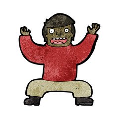 Naklejka premium cartoon man doing yoga pose