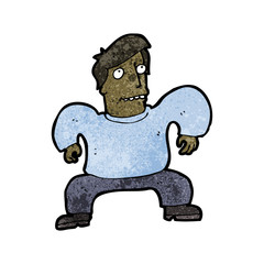 cartoon squatting man