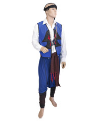 Greek cretan national man clothes costume on mannequin isolated
