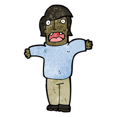 cartoon panicking man