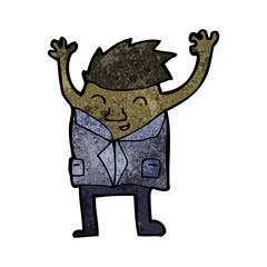 Retro cartoon with texture. Isolated on White.