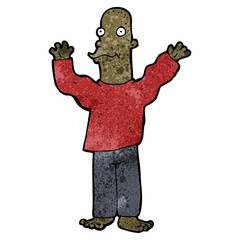 cartoon excited bald man