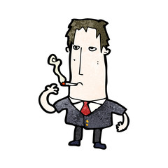 cartoon man smoking