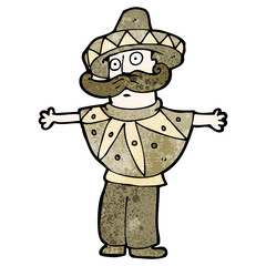 cartoon man in mexican costume