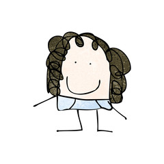 child's drawing of a happy woman